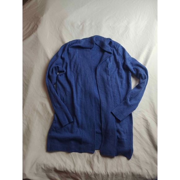 Talbots Sweaters - Talbots Cardigan Sweater Womens Size Mp Blue‎ Pure Merino Wool Open Front Knit